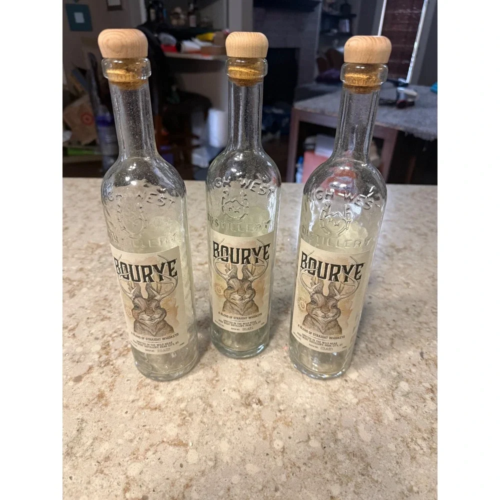 3 High West Distillery Bourye Empty Whiskey Bottles Jackalope Limited Release